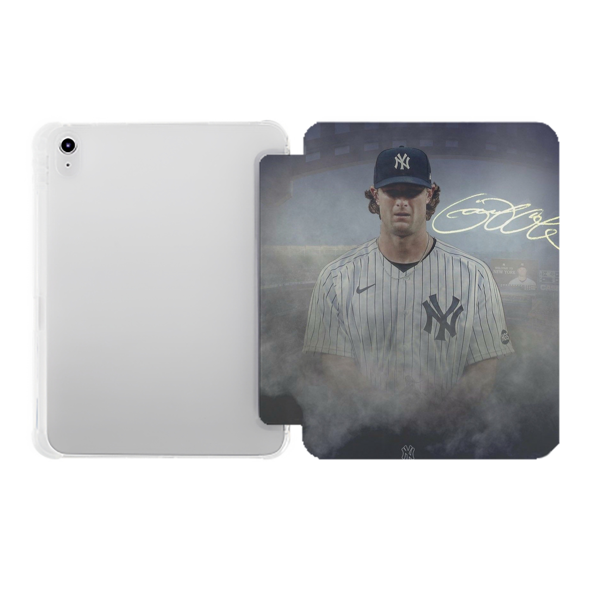 Gerrit Cole 27 Premium Tri-Fold PU Leather & Silicone IPad Case With Pencil Slot – Fits 9.5,10.5,10.9 – Adjustable Stand, Slim, Protective